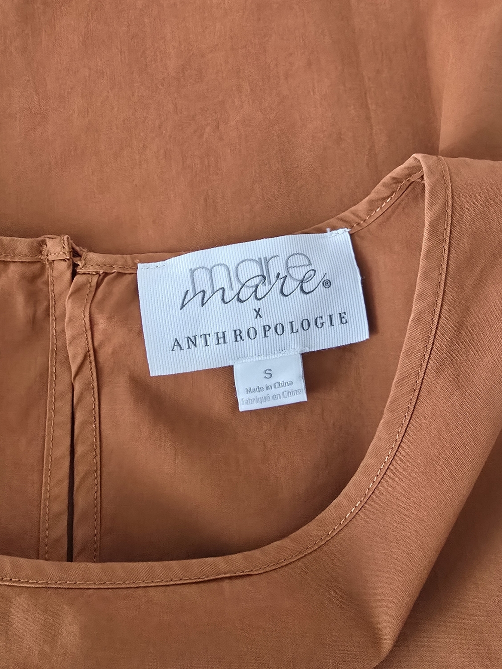 Mare Mare × Anthropologie Cotton Top Size Small Rust Brown - Picture 3 of 4